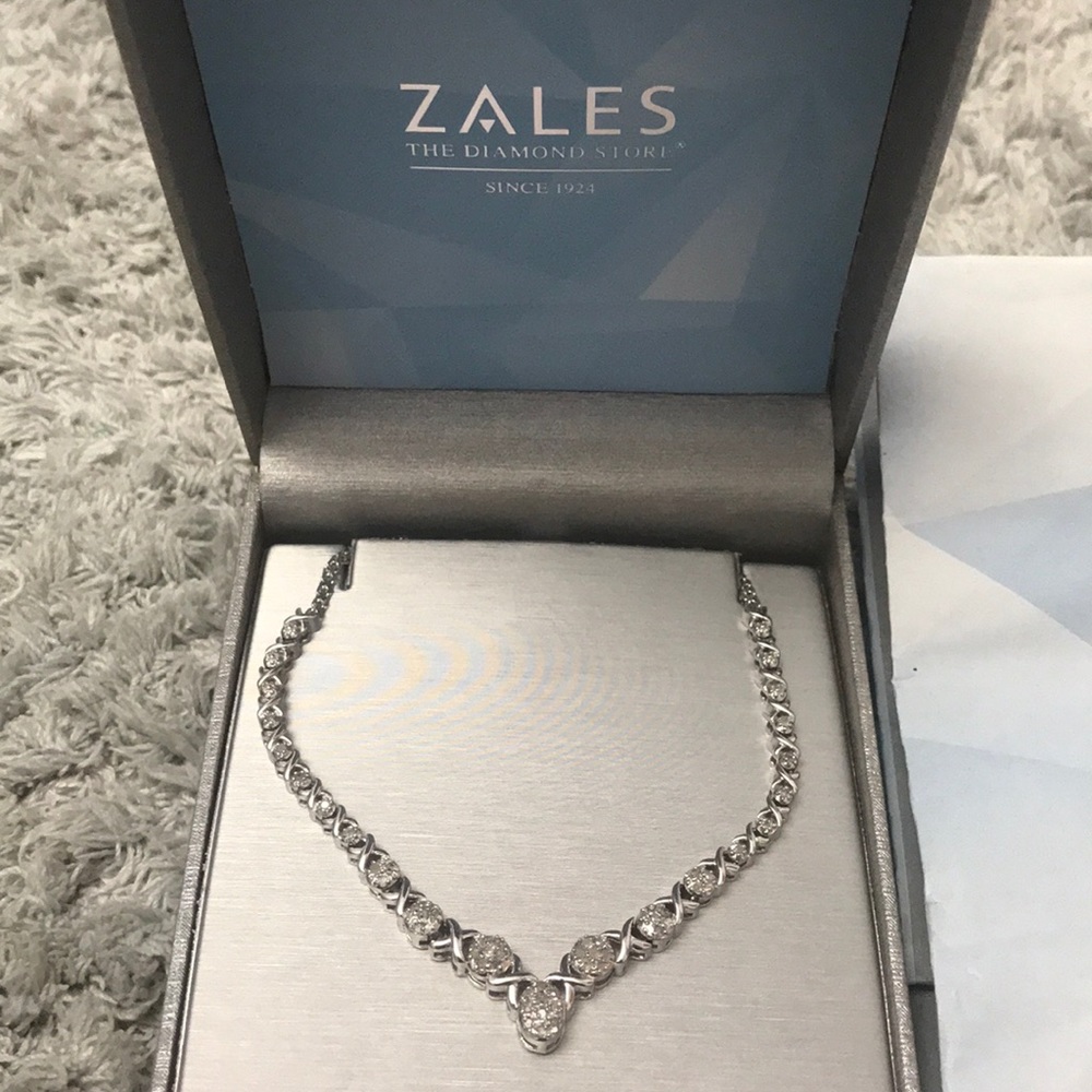 Diamond Necklace Sterling Silver 1/4 ctw